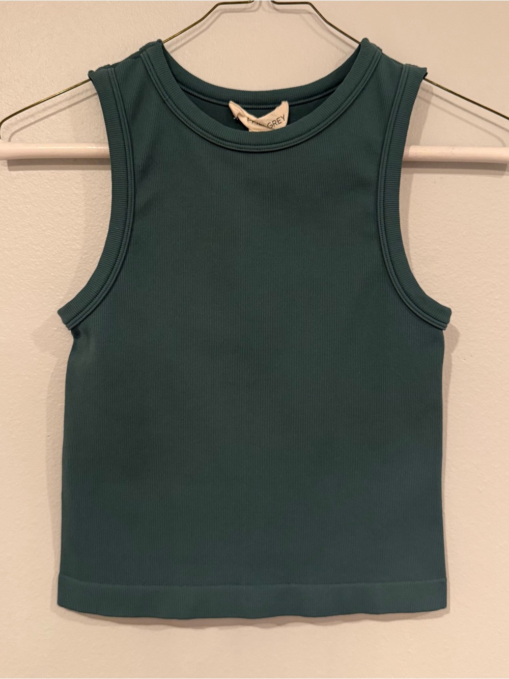 Teal Ribbed Crewneck Tank